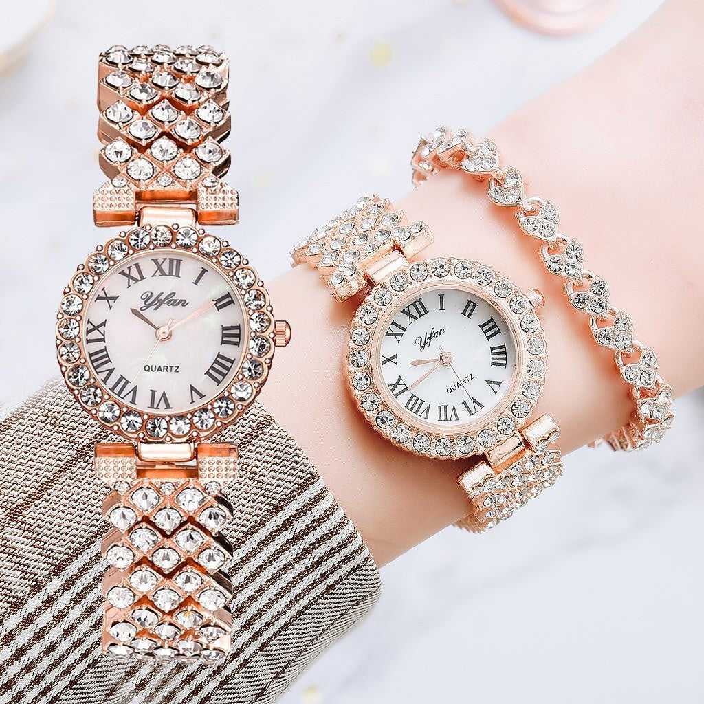 Ladies Quartz Diamond Wristwatch Luxury Rose Gold Watch Women Fashion Elegant Bracelet watches