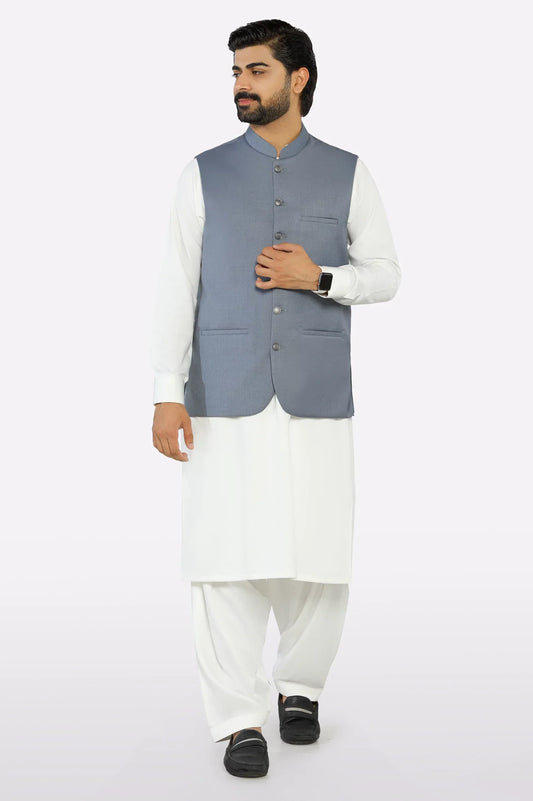 Men’s Blue Waistcoat – Formal & Casual Stylish Slim Fit Vest for Wedding & Party Wear