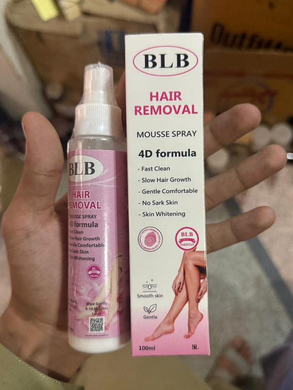 BLB Hair Removal Mousse Spray 4D Formula – Gentle Hair Removal Foam for Smooth Skin (100ml)