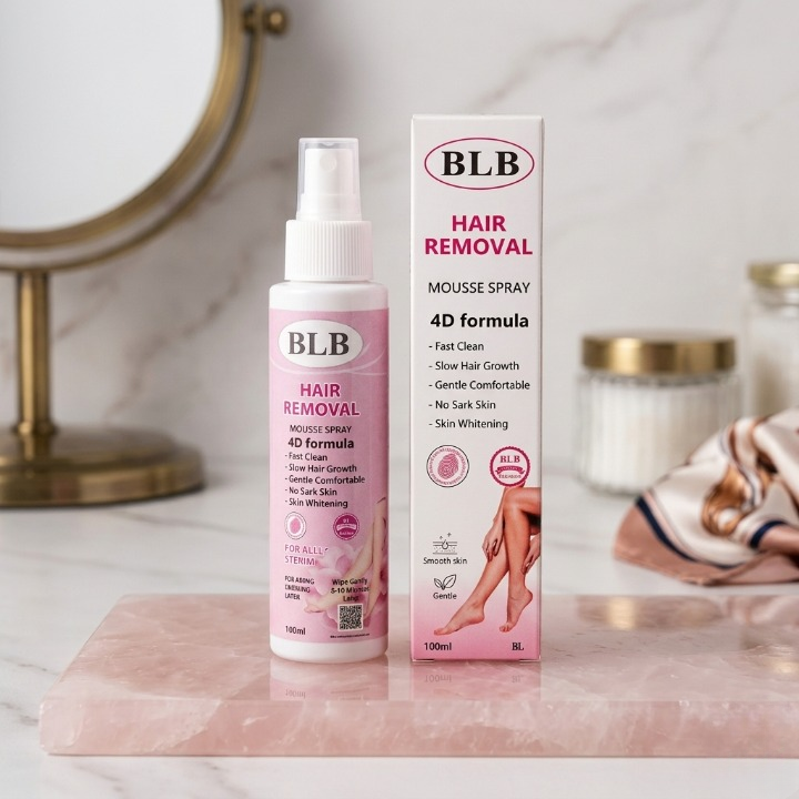 BLB Hair Removal Mousse Spray 4D Formula – Gentle Hair Removal Foam for Smooth Skin (100ml)