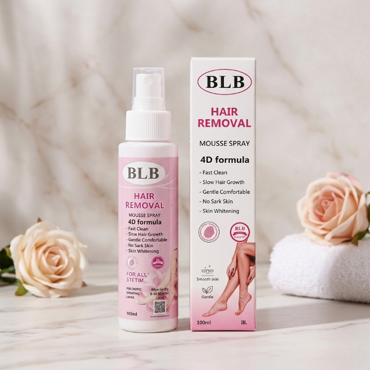 BLB Hair Removal Mousse Spray 4D Formula – Gentle Hair Removal Foam for Smooth Skin (100ml)