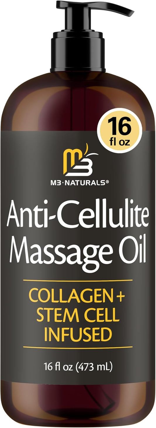Firming Body Massage Oil with Collagen & Stem Cell – Skin Tightening & Cellulite Care Aromatherapy Oil (16 Fl Oz)