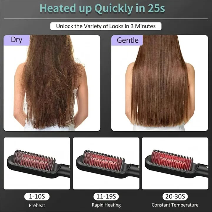 electric hair styling comb_– Fast Heating Hair Styling Comb
