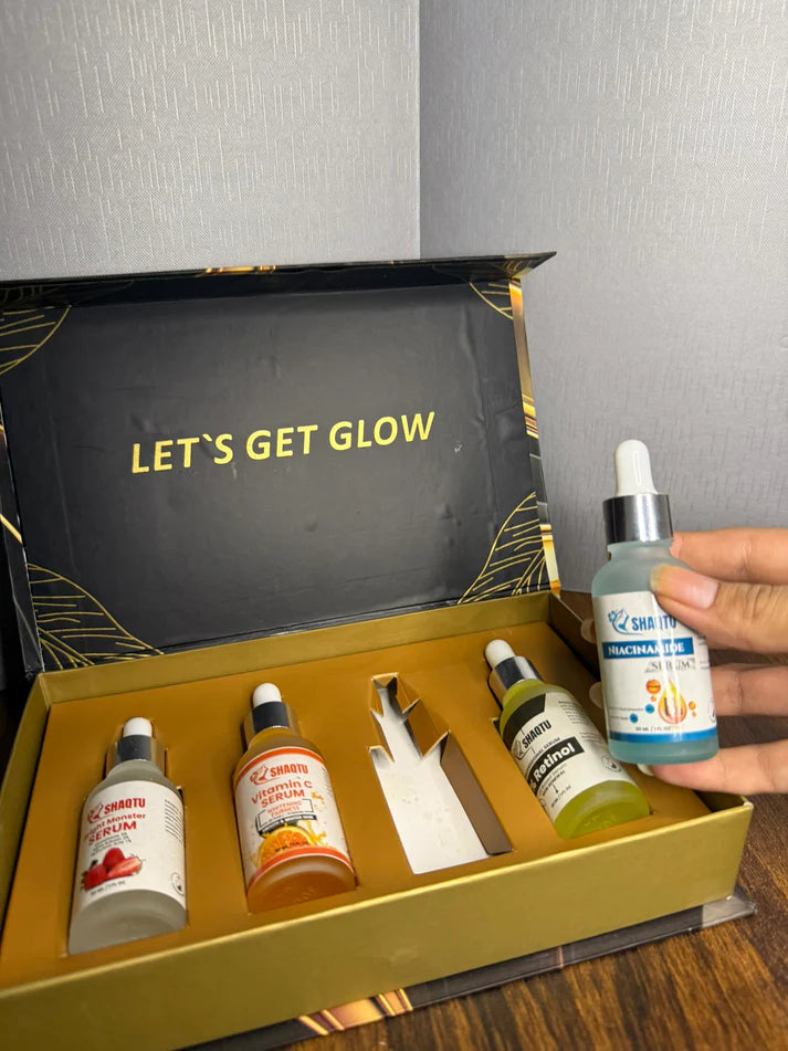 Shaqtu Serums Kit – 4 Serums for Brightening, Anti-Aging, Vitamin-C and Hydration